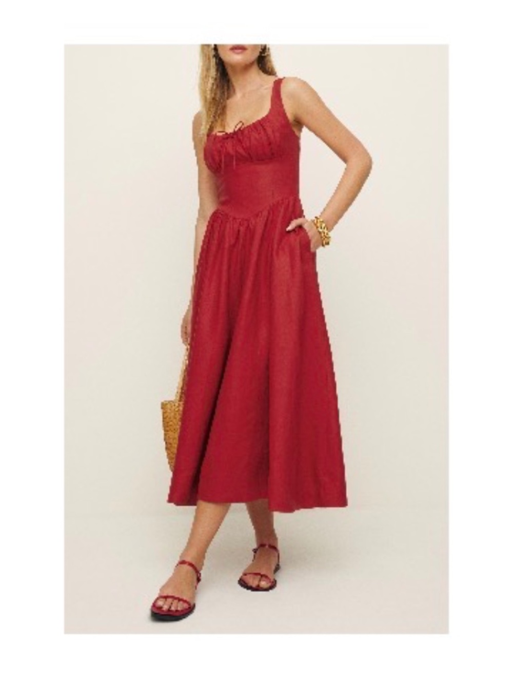 Reformation Balia Linen Dress